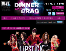 Tablet Screenshot of dinneranddrag.com